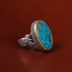 انگشتر فیروزه شجری مردانه کد 22940