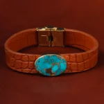 دستبند چرم فیروزه کد 22953