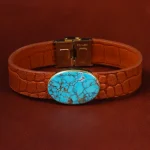 دستبند چرم فیروزه کد 22954