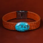 دستبند چرم فیروزه کد 22957