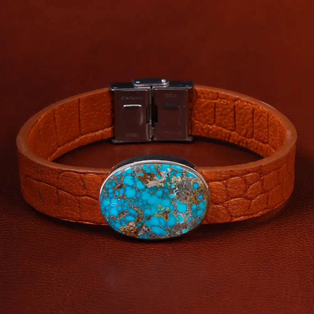 دستبند چرم فیروزه کد 22958
