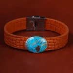 دستبند چرم فیروزه کد 22960