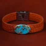 دستبند چرم فیروزه کد 22961