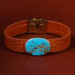 دستبند چرم فیروزه کد 22962