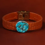 دستبند چرم فیروزه کد 22963