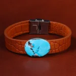 دستبند چرم فیروزه کد 22964
