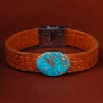دستبند چرم فیروزه کد 22965