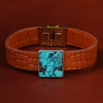 دستبند چرم فیروزه کد 22968