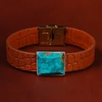 دستبند چرم فیروزه کد 22969