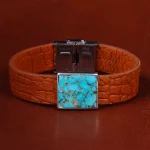 دستبند چرم فیروزه کد 22970