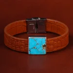 دستبند چرم فیروزه کد 22971