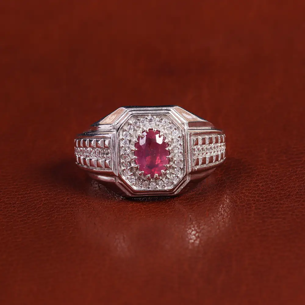 انگشتر یاقوت سرخ مردانه کد 22373