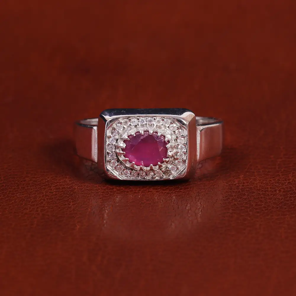 انگشتر یاقوت سرخ مردانه کد 22375