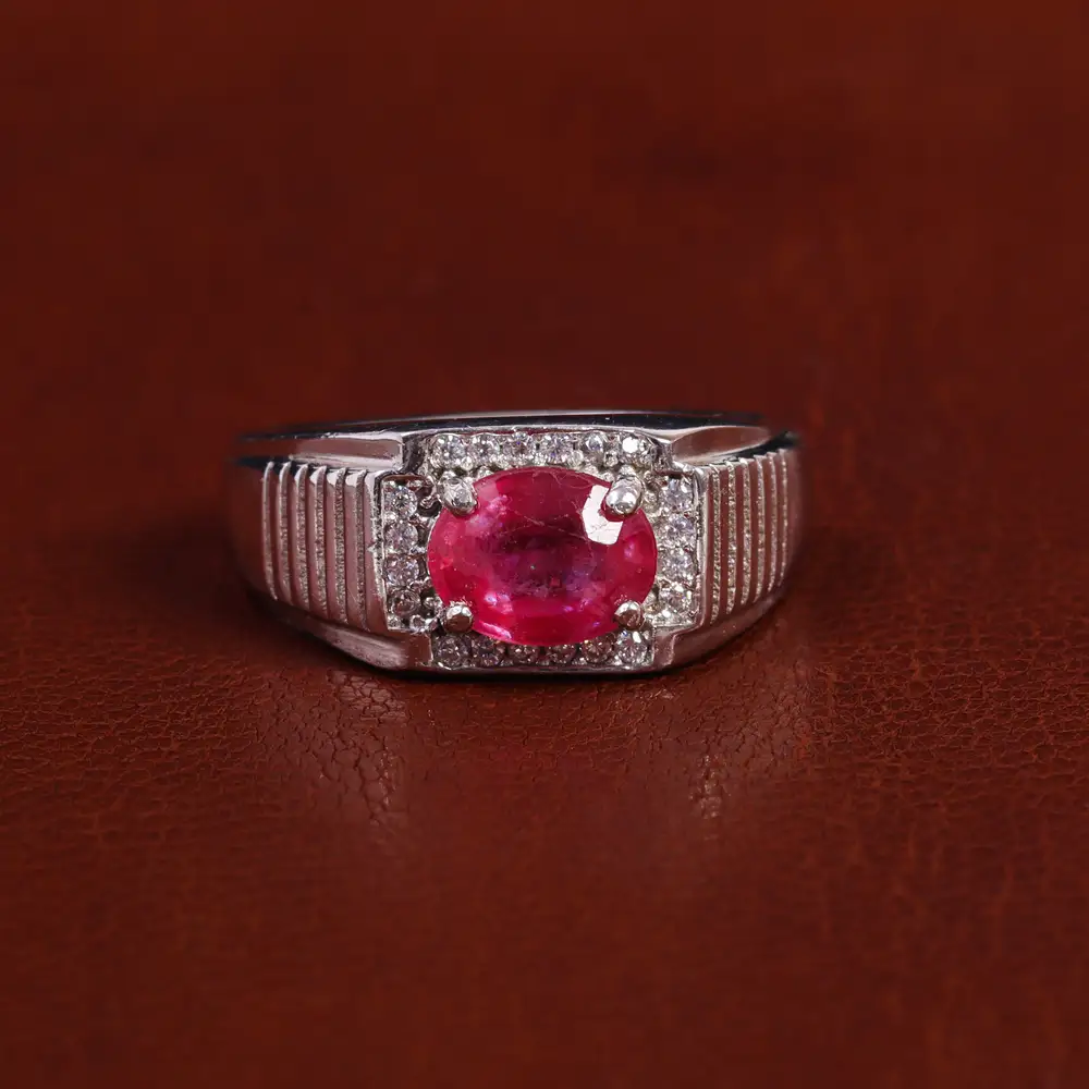 انگشتر یاقوت سرخ مردانه کد 22379