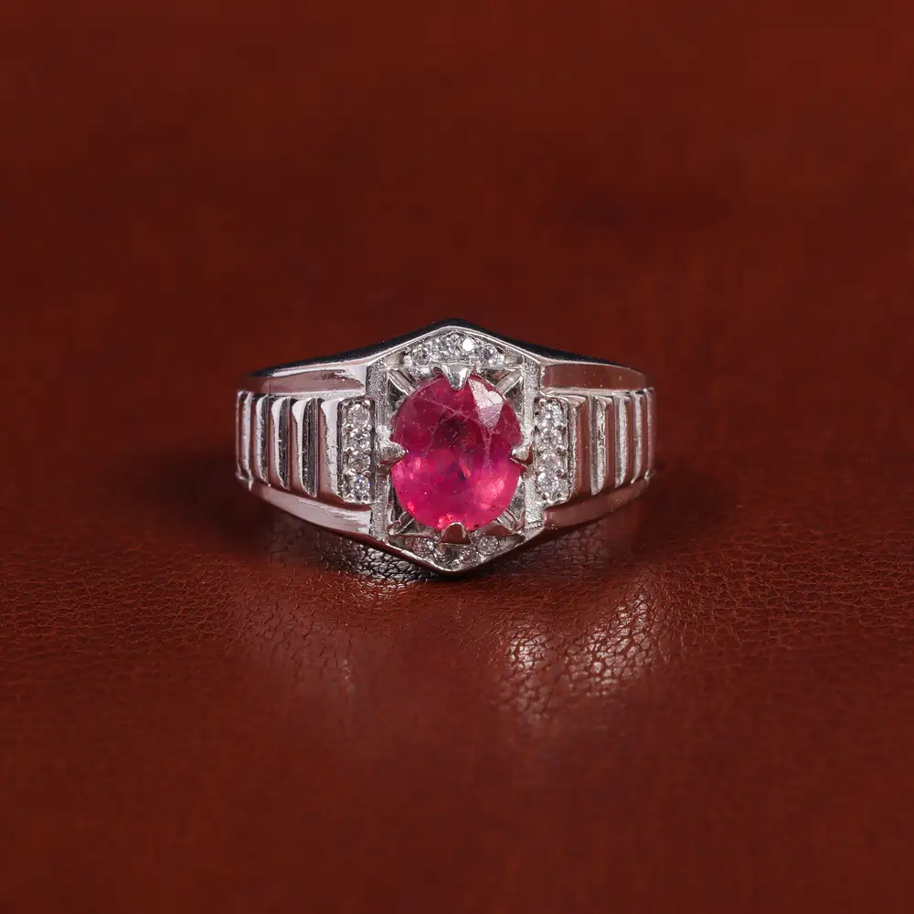 انگشتر یاقوت سرخ مردانه کد 22380