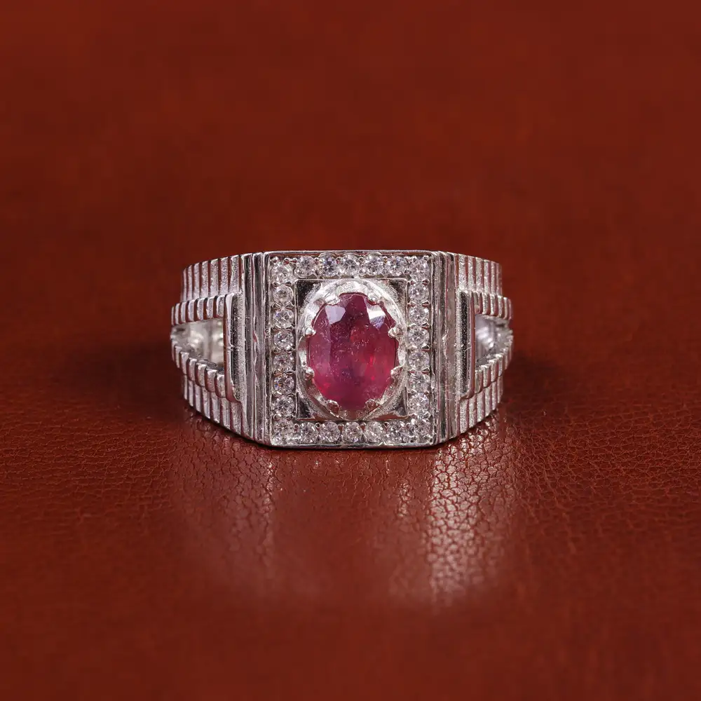 انگشتر یاقوت سرخ مردانه کد 22385