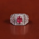 انگشتر یاقوت سرخ مردانه کد 22386