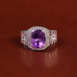 انگشتر آمیتیست مردانه کد 22389