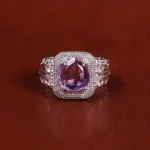 انگشتر آمیتیست مردانه کد 23628