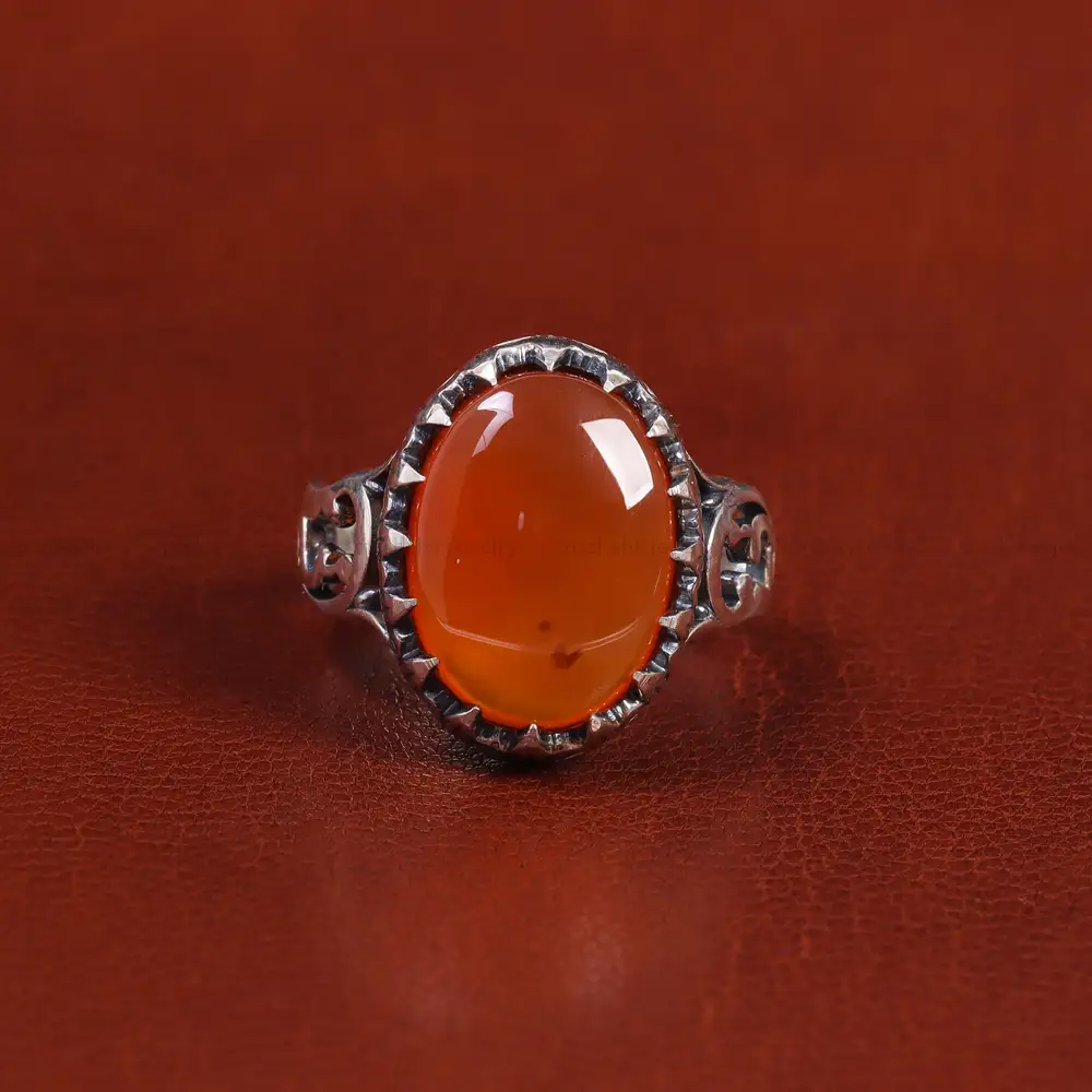 انگشتر عقیق یمن مردانه کد 22400