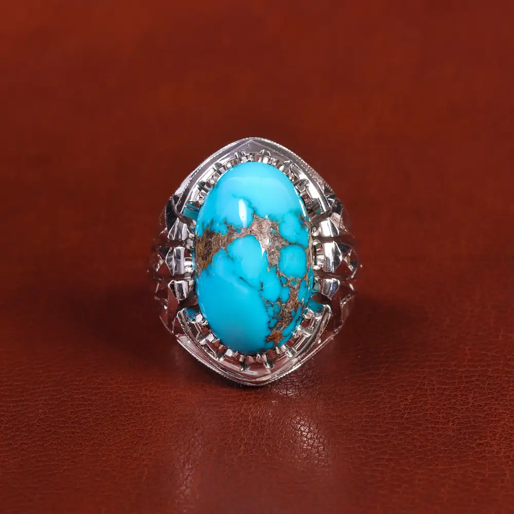 انگشتر فیروزه شجری مردانه کد 22408