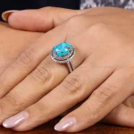 انگشتر فیروزه شجری زنانه کد 22414