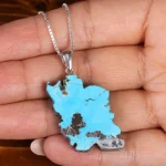 گردنبند فیروزه طرح ایران کد 22564