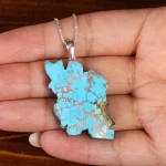 گردنبند فیروزه طرح ایران کد 22565