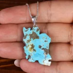 گردنبند فیروزه طرح ایران کد 22573