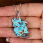 گردنبند فیروزه طرح ایران کد 22575