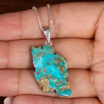 گردنبند فیروزه طرح ایران کد 22577