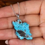 گردنبند فیروزه طرح ایران کد 22579