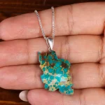 گردنبند فیروزه طرح ایران کد 22582