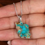 گردنبند فیروزه طرح ایران کد 22584