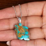 گردنبند فیروزه طرح ایران کد 22585