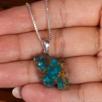 گردنبند فیروزه طرح ایران کد 22586