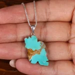 گردنبند فیروزه طرح ایران کد 22587