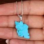 گردنبند فیروزه طرح ایران کد 22588