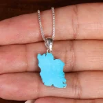 گردنبند فیروزه طرح ایران کد 22589