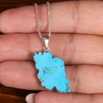 گردنبند فیروزه طرح ایران کد 22590