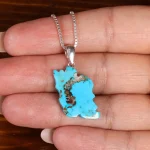 گردنبند فیروزه طرح ایران کد 22593