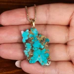 گردنبند فیروزه طرح ایران کد 22600