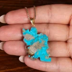 گردنبند فیروزه طرح ایران کد 22602