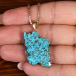 گردنبند فیروزه طرح ایران کد 22605