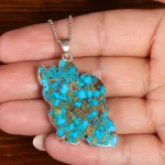 گردنبند فیروزه طرح ایران کد 22606