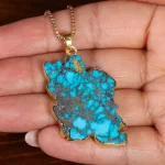 گردنبند فیروزه طرح ایران کد 22611