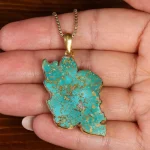 گردنبند فیروزه طرح ایران کد 22612