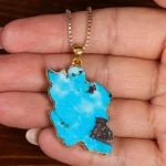 گردنبند فیروزه طرح ایران کد 22614