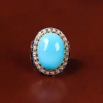 انگشتر فیروزه عجمی مردانه کد 22651