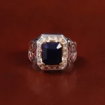 انگشتر یاقوت کبود مردانه کد 22670